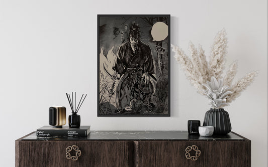 Musashi Miyamoto Hand Drawn Print